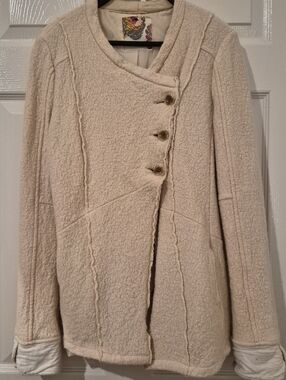 FREE PEOPLE | SZ 8 |  WOOL BLAZER/JACKET W/ SLIT